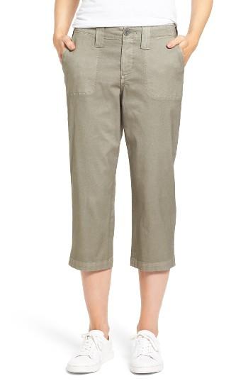 Women's Nydj Stretch Cotton Crop Pants - Green