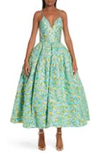 Women's Christian Siriano Floral Evening Dress - Blue/green