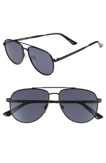 Women's Le Specs Hard Knock 57mm Aviator Sunglasses - Matte Black