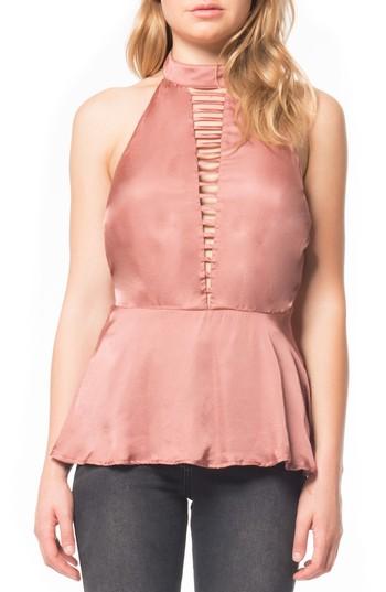Women's Willow & Clay Halter Satin Tank, Size - Pink