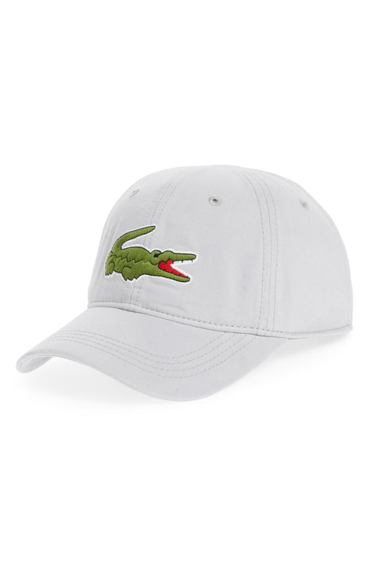 Men's Lacoste 'big Croc' Logo Embroidered Cap - Yellow