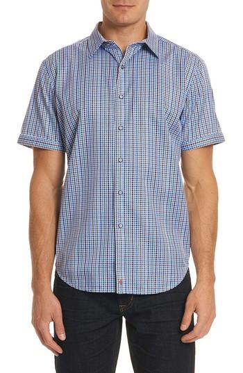 Men's Robert Graham Palma Classic Fit Plaid Sport Shirt - Blue