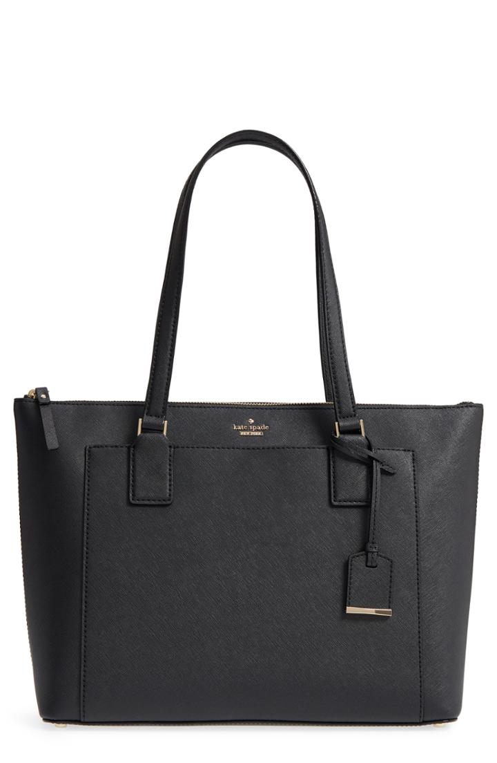Kate Spade New York Cameron Street - Audrey Leather Laptop Tote - Black