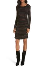 Women's Veronica Beard Daphne Metallic Stripe Dress - Black