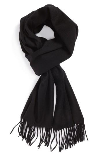 Men's Nordstrom Men's Shop Solid Cashmere Scarf, Size - Black