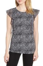 Women's Michael Michael Kors Wavy Leo Cascade Top - Black