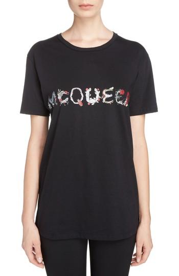 Women's Alexander Mcqueen Animal Mcqueen Print Tee Us / 36 It - Black