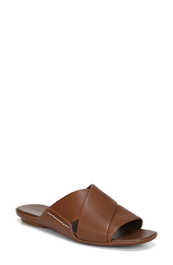Women's Vince Tamara Cross Strap Slide Sandal M - Brown