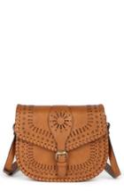 Sole Society 'kianna' Perforated Faux Leather Crossbody Bag -