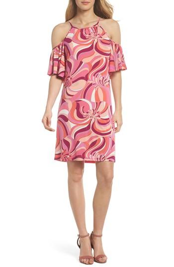 Women's Trina Trina Turk Viola Cold Shoulder Dress - Pink
