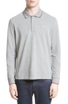 Men's Moncler Maglia Long Sleeve Polo, Size - Grey