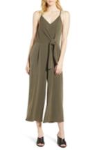 Women's 1.state Tie Waist Racerback Jumpsuit, Size - Green