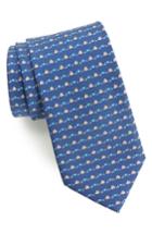 Men's Salvatore Ferragamo Franco Print Silk Tie, Size - Blue