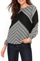 Women's Wallis Chevron Stripe Top Us / 14 Uk - Grey