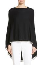 Women's St. John Collection Rib Knit Poncho Sweater, Size /small - Black