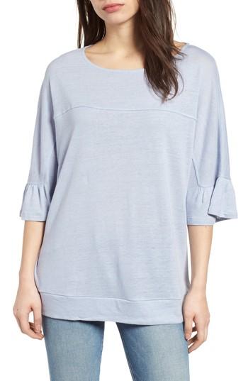 Women's Caslon Ruffle Sleeve Tee - Blue