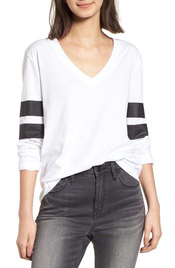 Women's Treasure & Bond Varsity Stripe Tee - White