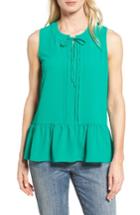 Women's Caslon Tie Front Tank - Green