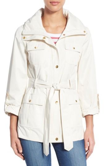 Petite Women's Ellen Tracy Techno Short Trench Coat P - Orange