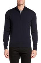 Men's John Smedley 'tapton' Quarter Zip Merino Wool Sweater - Blue