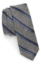 Men's The Tie Bar Stripe Nep Silk Tie, Size - Blue