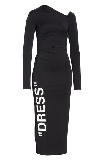 Women's One-shoulder Stretch Dress Us / 36 It - Black