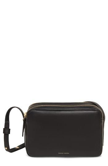 Mansur Gavriel Double Zip Lambskin Leather Crossbody Bag - Black
