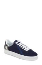 Women's Burberry Check Canvas Lace-up Sneaker .5us / 37.5eu - Blue