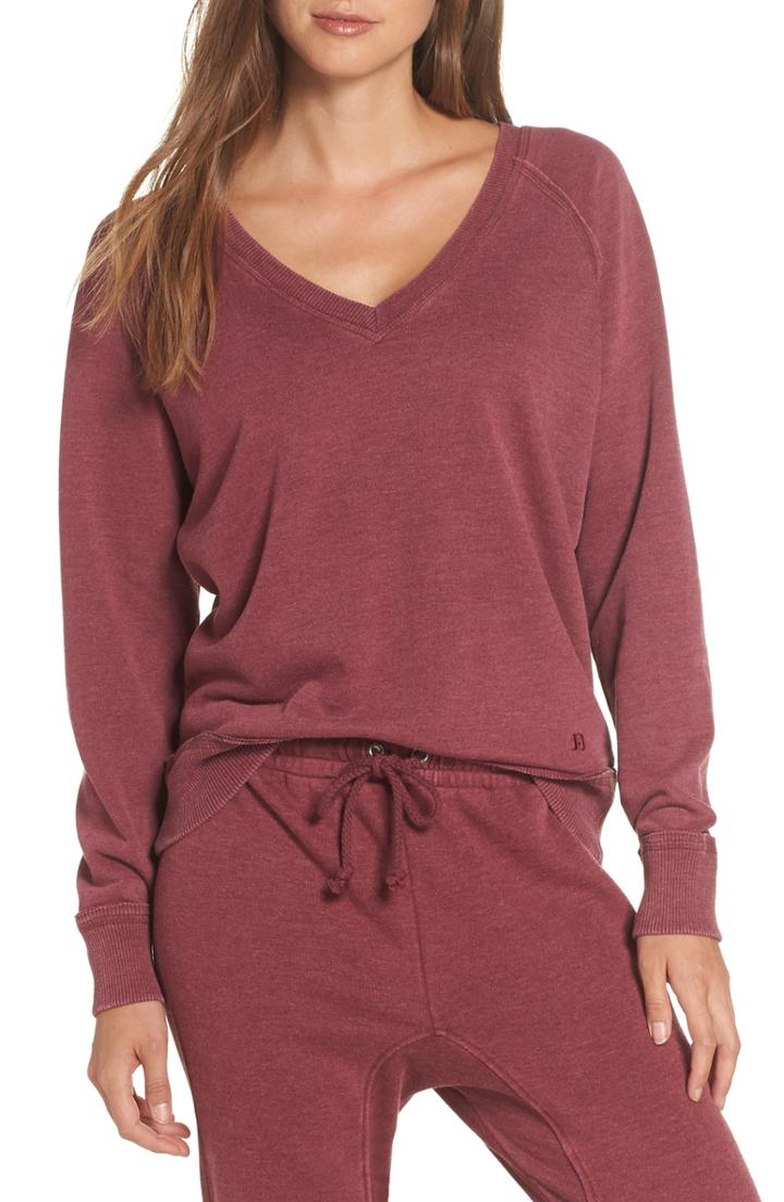 Women's Joe's V-neck Sweatshirt - Burgundy