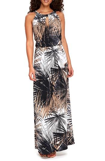 Women's Wallis Neutral Palm Maxi Dress Us / 8 Uk - Beige