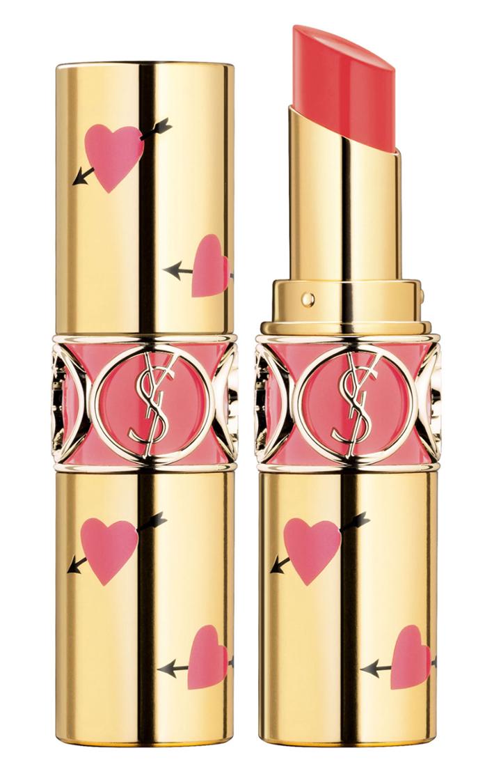 Yves Saint Laurent Heart And Arrow Rouge Volupte Shine Collector Oil-in-stick Lipstick - Corail Spontini