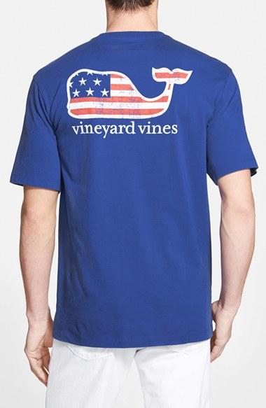 Men's Vineyard Vines 'american Flag Whale' Graphic T-shirt - Blue