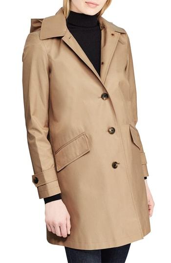 Women's Lauren Ralph Lauren Hooded Raincoat - Beige