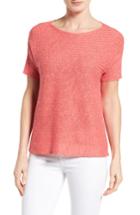 Women's Eileen Fisher Organic Linen & Cotton Boxy Sweater, Size - Pink