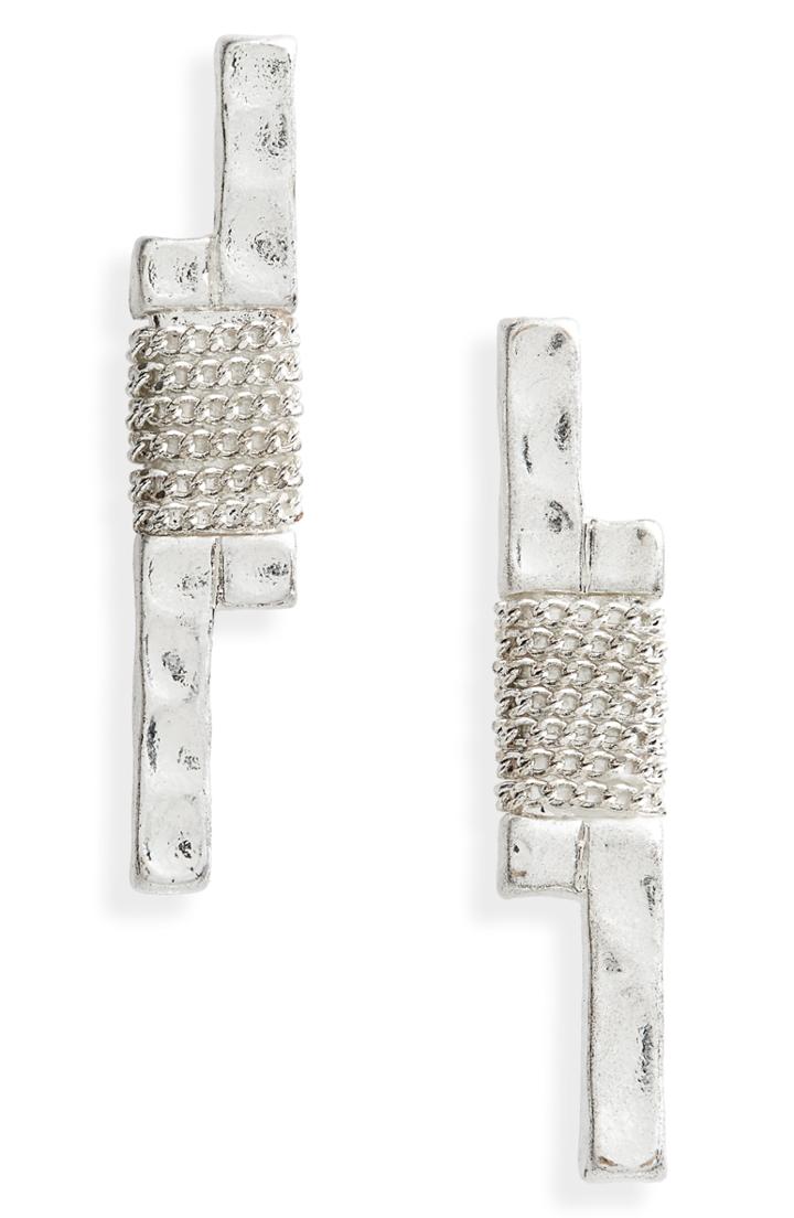 Women's Canvas Jewelry Wire Wrapped Double Bar Earrings