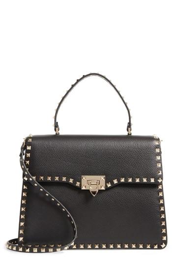 Valentino Garavani Rockstud Leather Satchel - Black