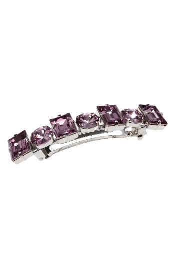 L. Erickson Small Sienna Swarovski Crystal Barrette, Size - Pink