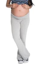 Women's Bun Maternity Cozy Wide Leg Foldover Maternity Pants - Grey