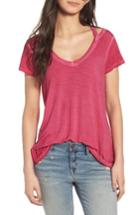 Women's Treasure & Bond Oil Wash Cutout Tee - Pink