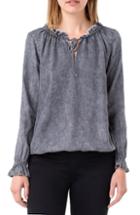 Women's 1.state V-neck Peplum Blouse - Black
