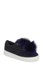 Women's Here / Now T Genuine Fox Fur Slip-on Sneaker M - Blue