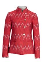 Women's Emporio Armani Flame Stitch Jacquard Jacket Us / 40 It - Red