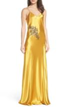 Women's Mestiza Carmen Embellished Satin Slip Gown - Yellow