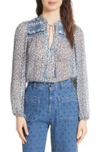 Women's Cece Pin Dot Collared Top - Black