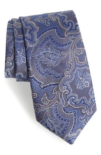 Men's Calibrate Ellerson Paisley Silk Tie, Size - Blue