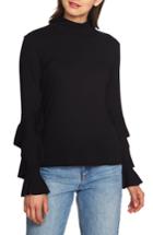Women's 1.state Ruffle Sleeve Rib Knit Top, Size - Black