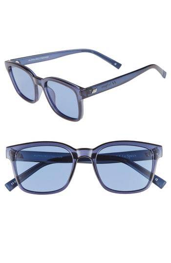 Women's Le Specs Alpha Basic 53mm Rectangular Sunglasses - Navy