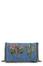 Stella Mccartney Embroidered Denim Shoulder Bag -