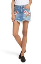 Women's Free People Wild Rose Embroidered Miniskirt - Blue