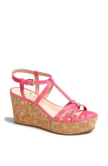 Kate Spade New York 'tropez' Wedge Platform Sandal Lipstick Pink Patent